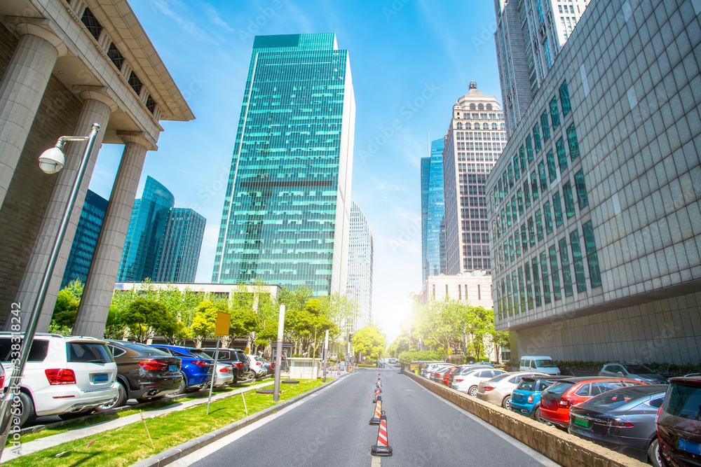 Modern architectural landscape of Lujiazui, Shanghai