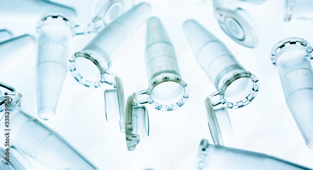 PCR microtube on a white background, PCR test tube on a white background