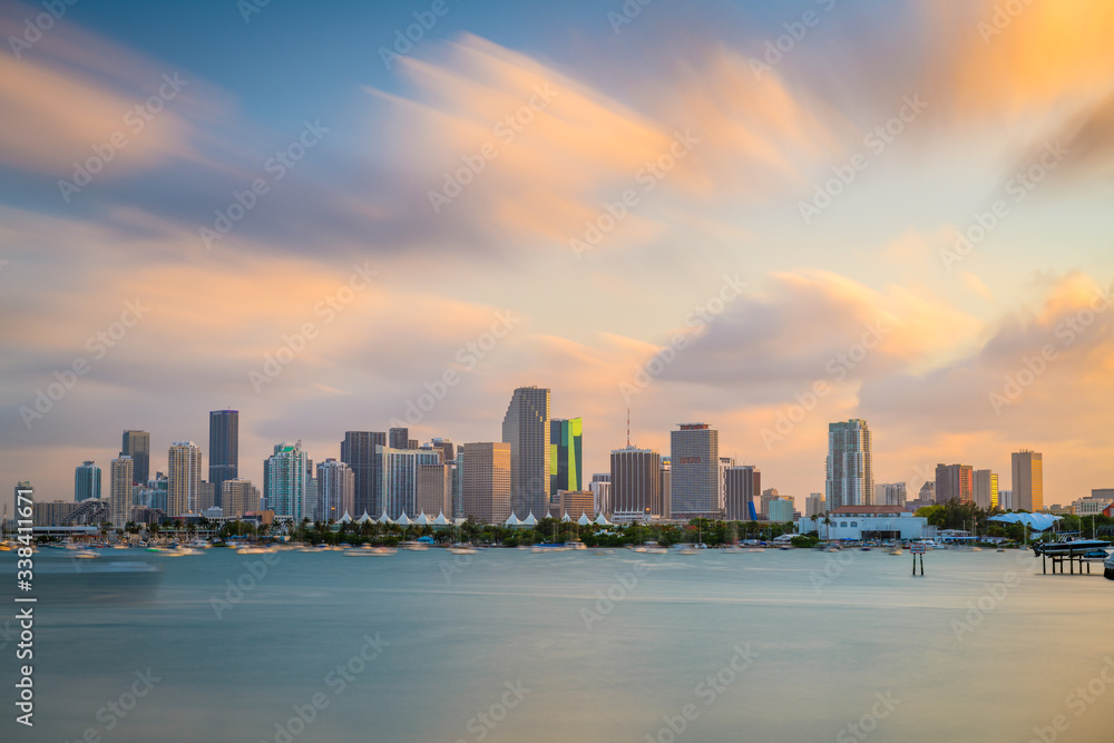 Miami, Florida, USA Downtown Skyline on the Bay