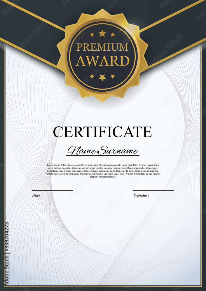 Certificate template Background. Award diploma design blank. Vector Illustration