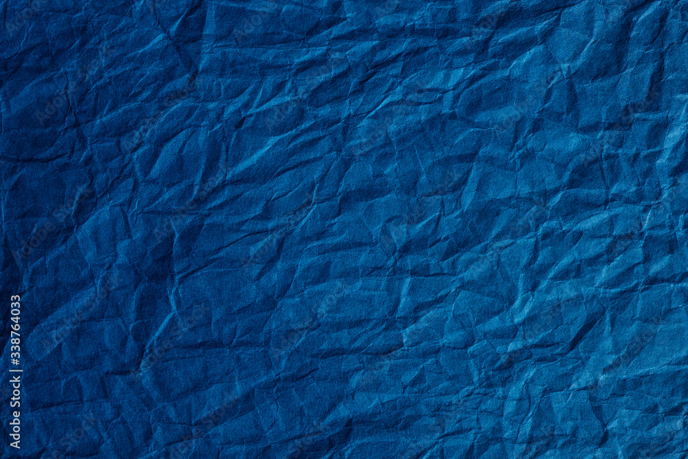 Blue wrinkled paper