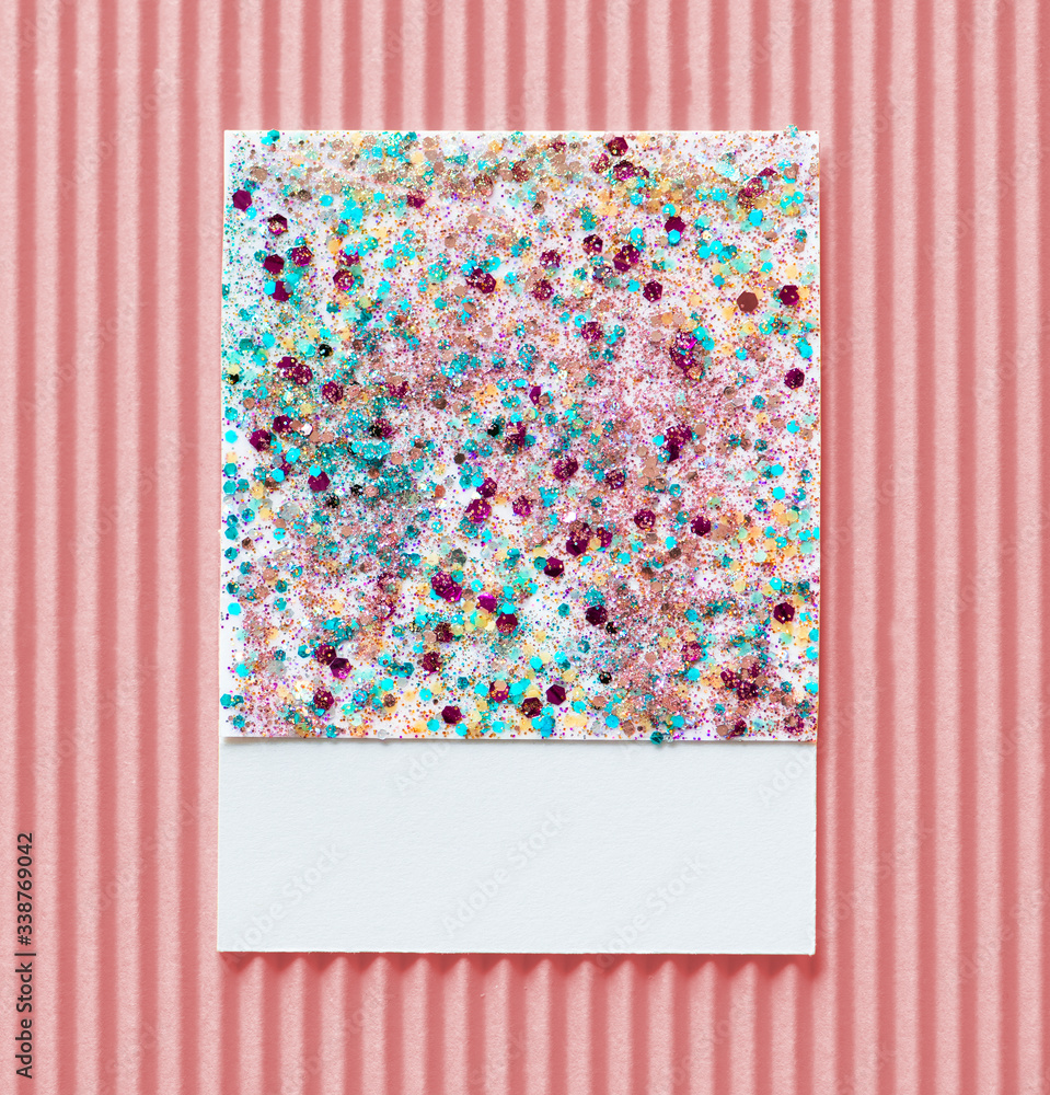 Glittery and sparkly paper card