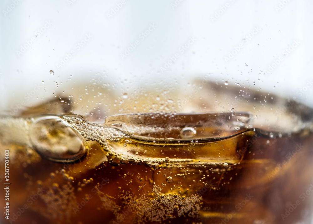 Fizzy cola drink macro shot