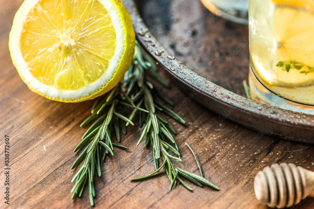 Honey lemon soda beverage photography