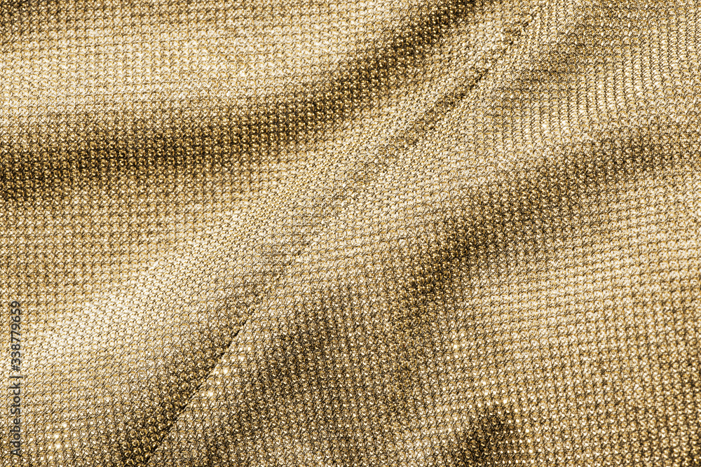 Scrunched gold fabric