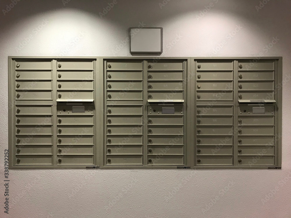 Mail boxes in an apartment