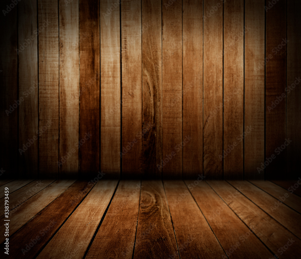 Wooden wall and floor