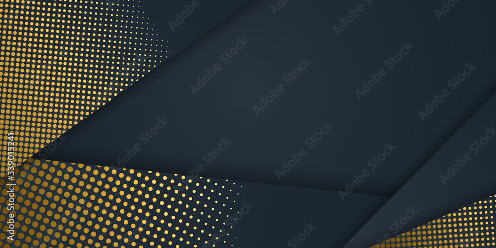 Abstract black and gold pattern and background poster with dynamic waves. Vector illustration.