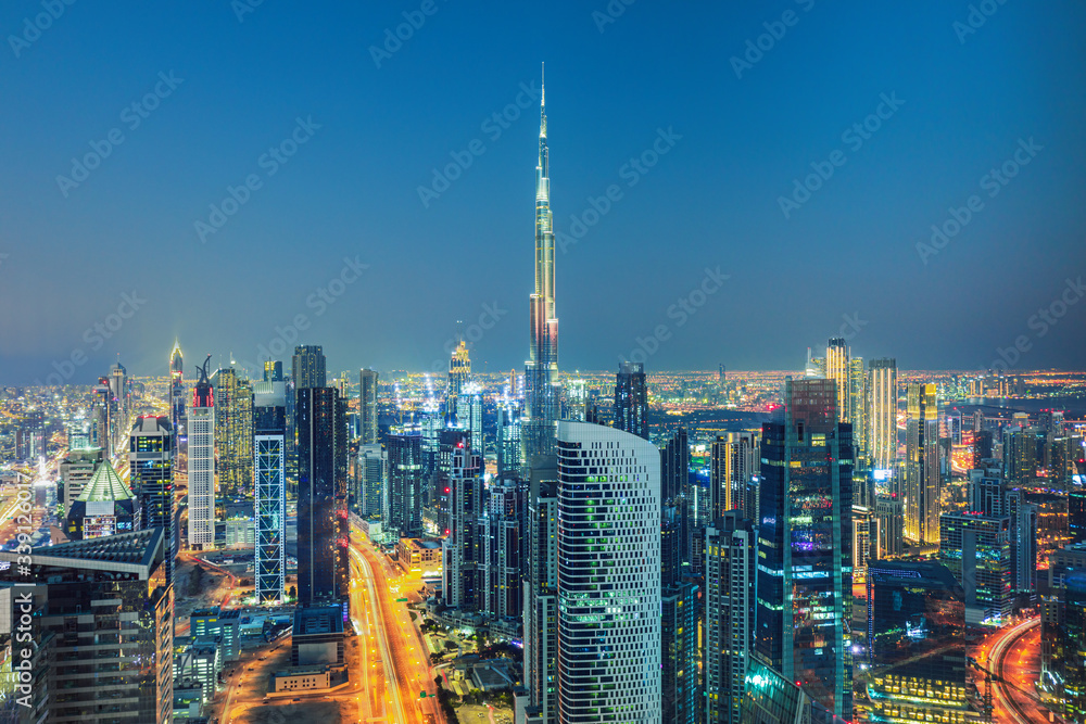 Dubai city center view, United Arab Emirates
