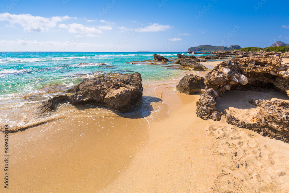 Beautiful Falassarna beach on Crete, Greece