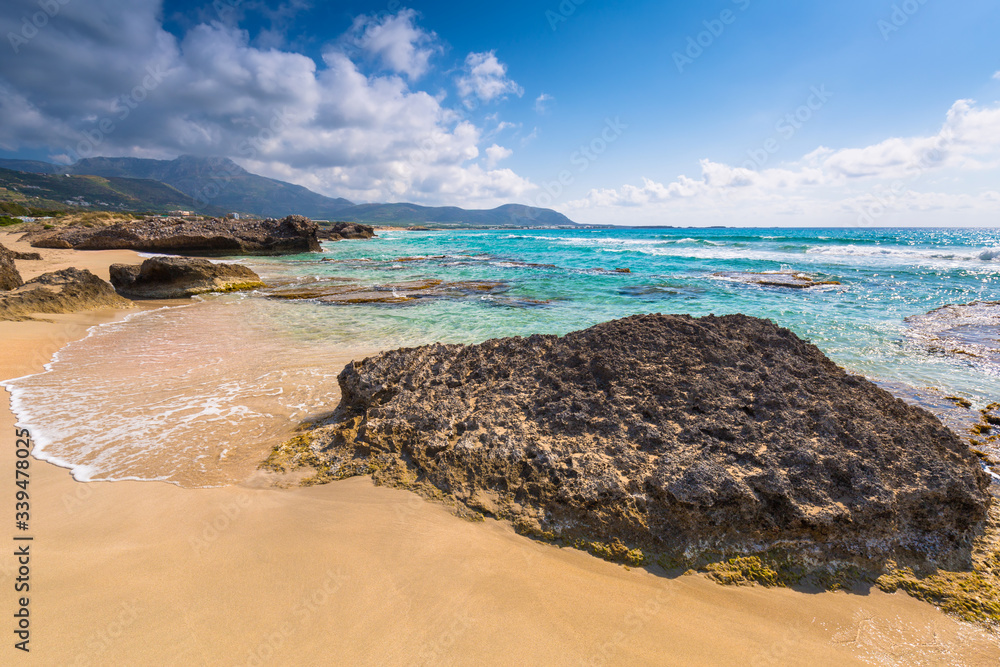 Beautiful Falassarna beach on Crete, Greece