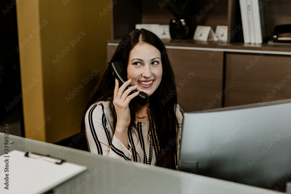 Office worker on the phone