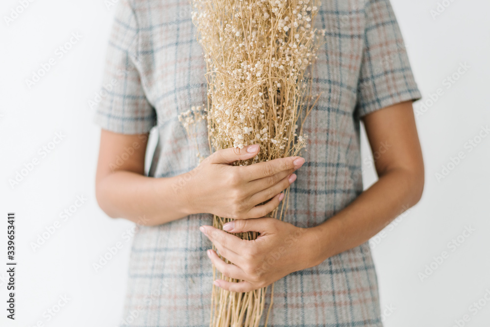 Woman holding flowers