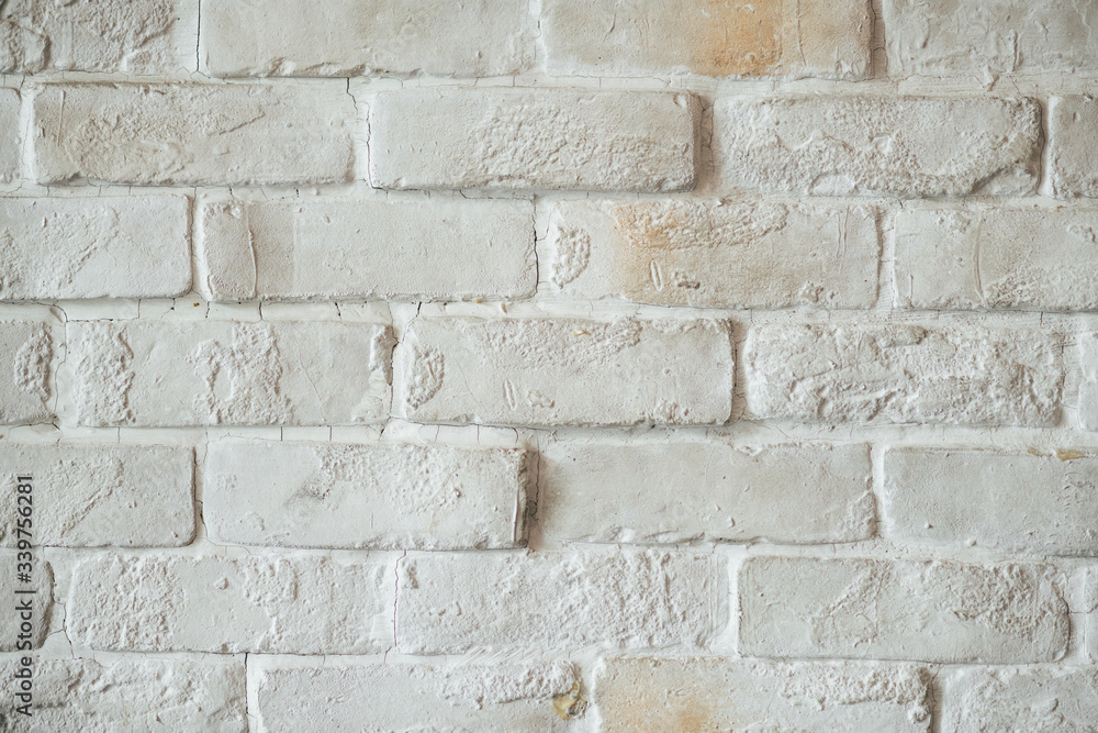 White brick wall background