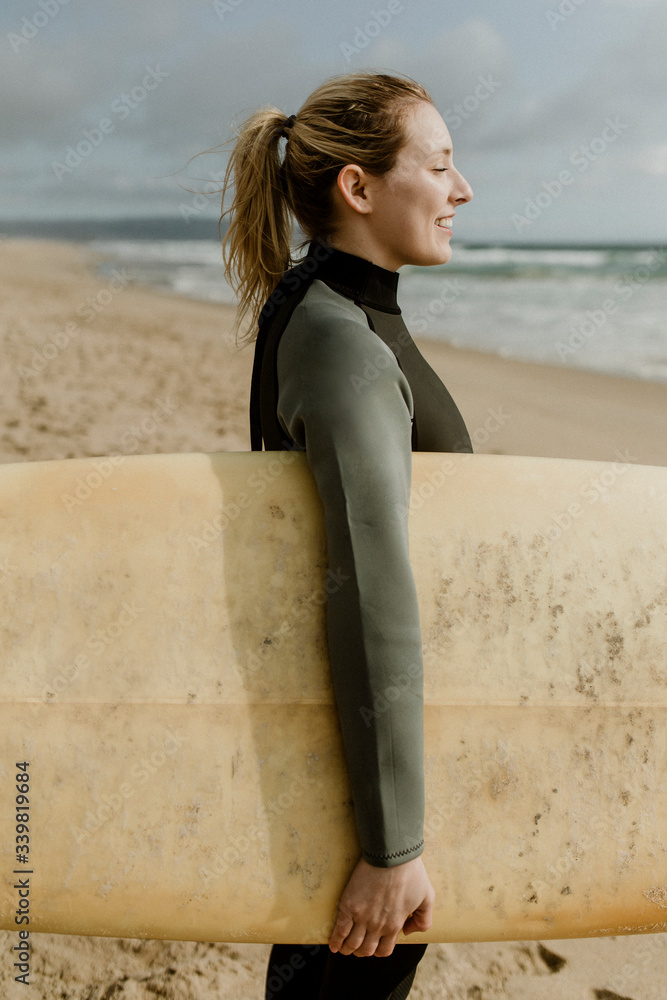 Professional surfer at the beach