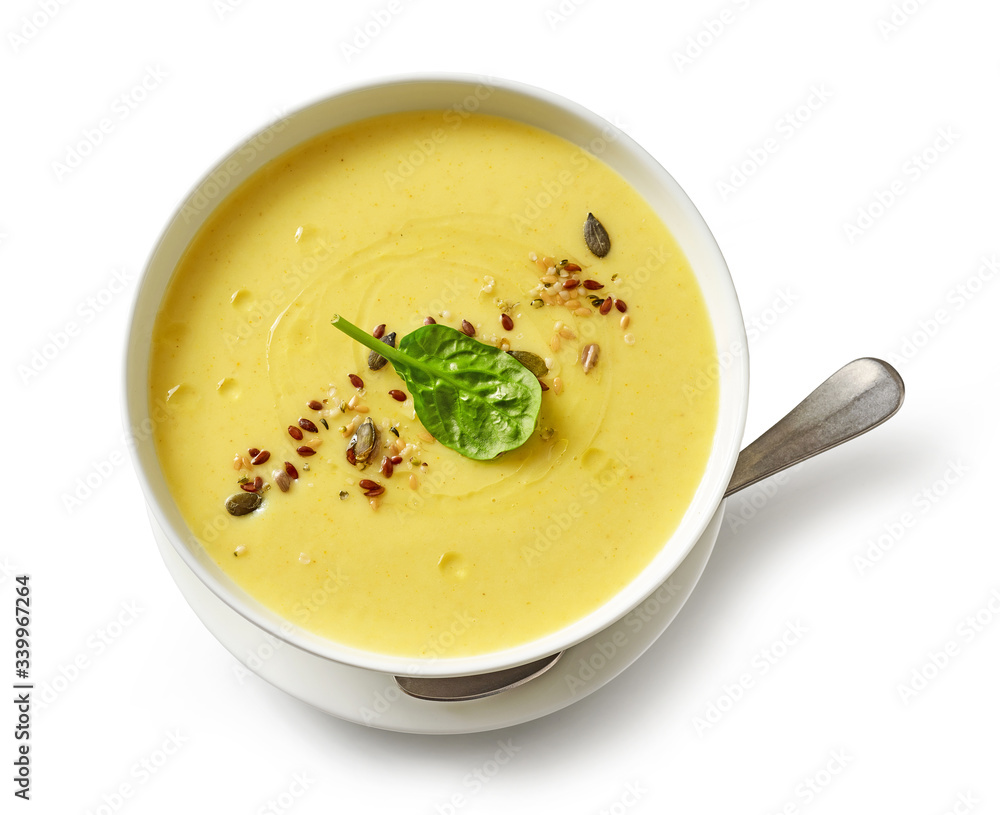 bowl of vegetable cream soup