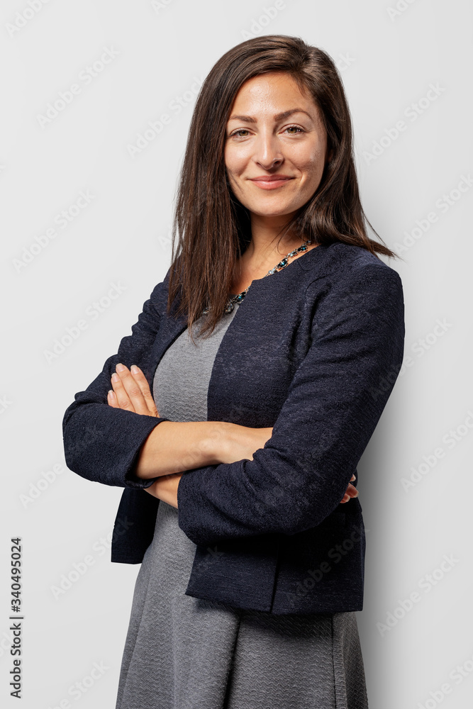 Confident businesswoman in a studio