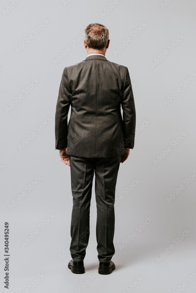 Senior businessman full body facing back