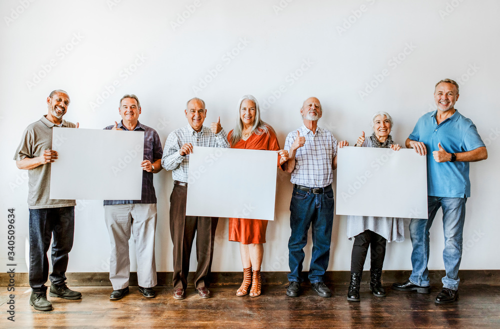 Seniors with boards mockup