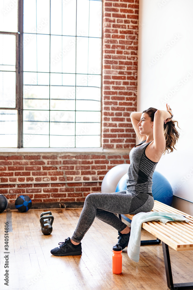 Fit woman in a fitness studio