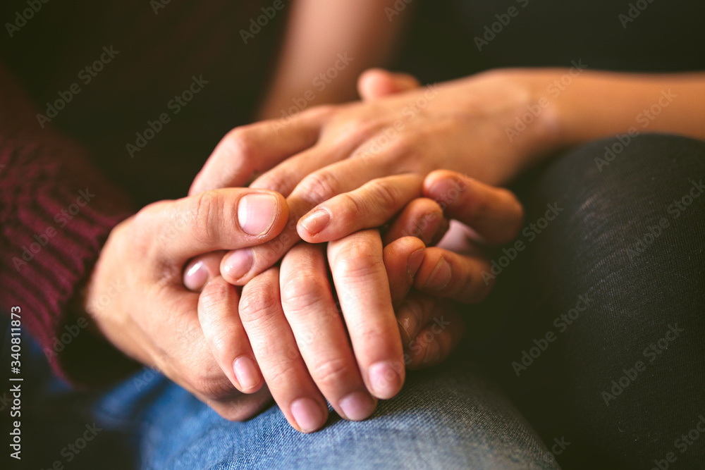 Lovers holding hands