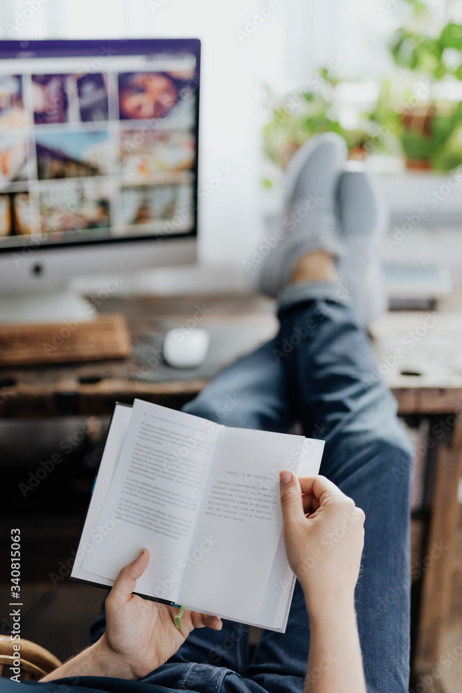 Man reading a book