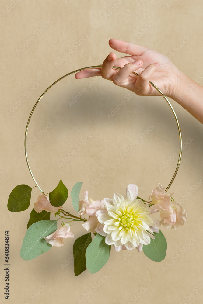 Floral golden frame