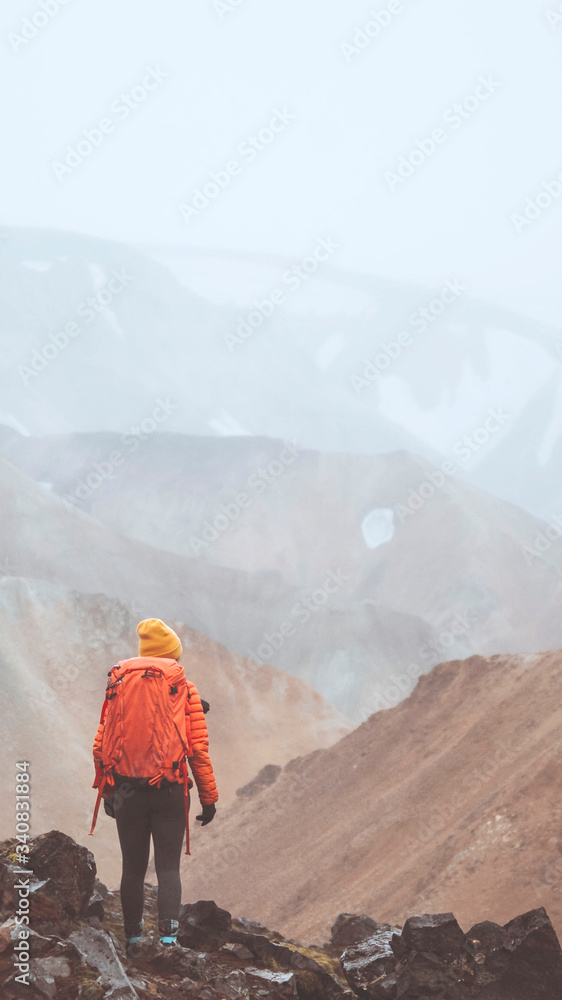 Traveler at Landmannalaugar