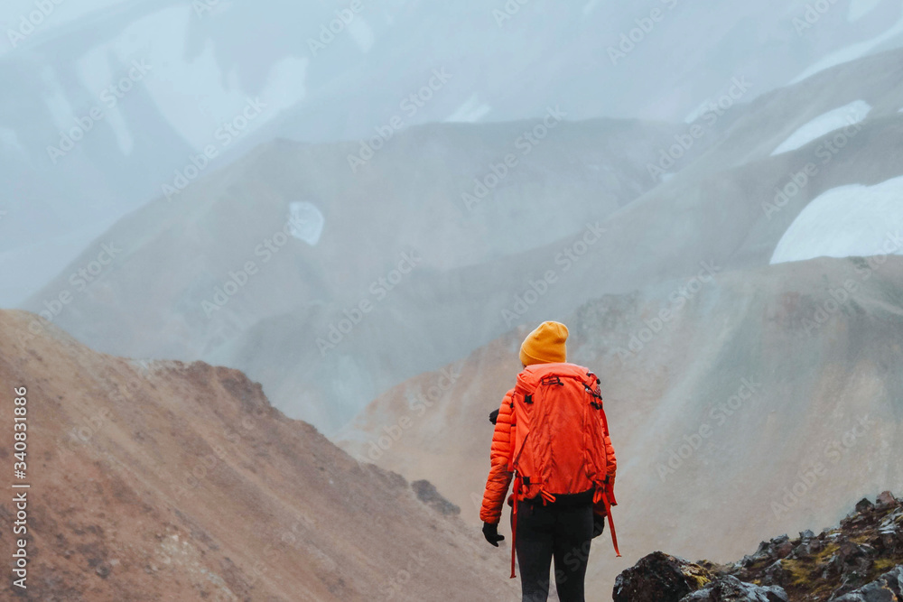 Traveler at Landmannalaugar