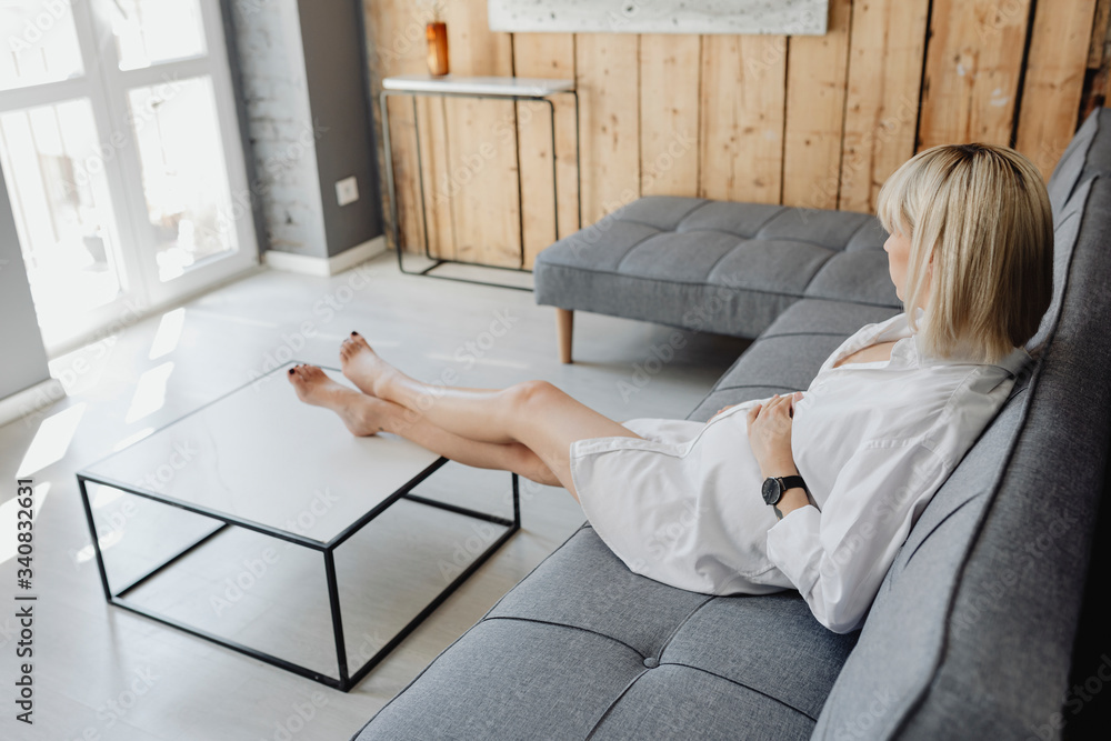 Scandinavian woman in her living room