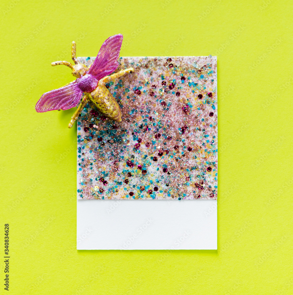 Glittery and sparkly paper card