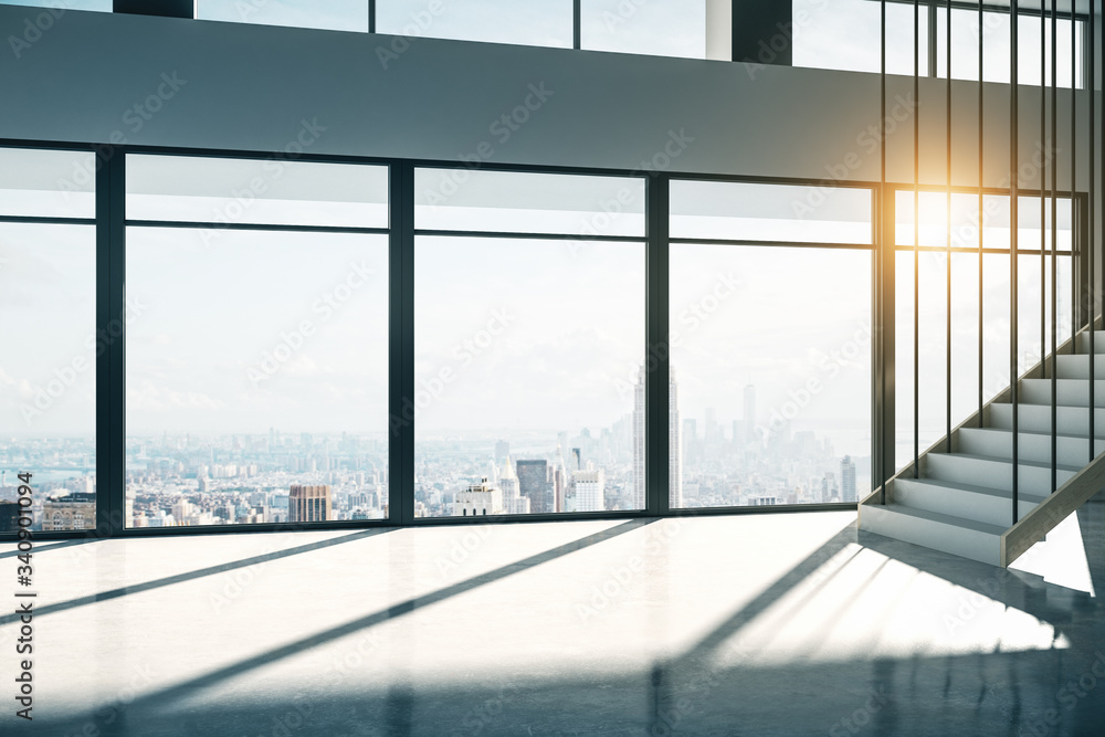 Minimalist light office interior