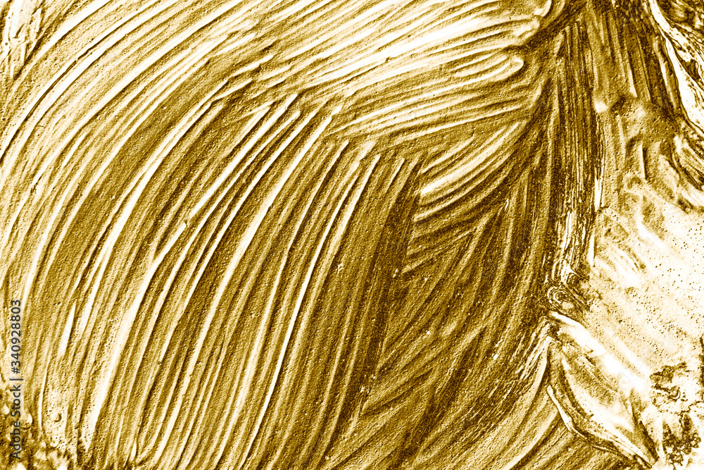 Gold paint brush stroke