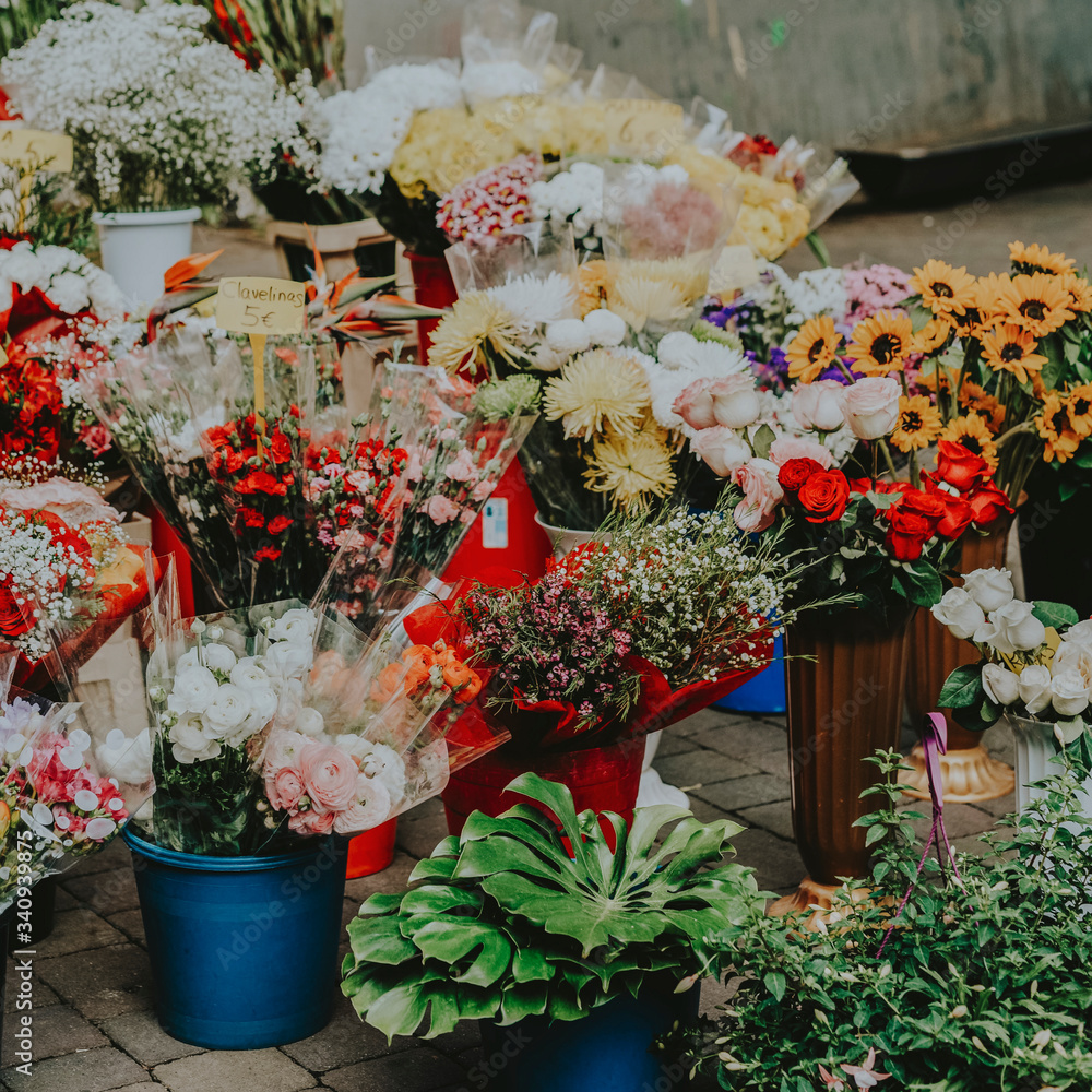 European street flower shop