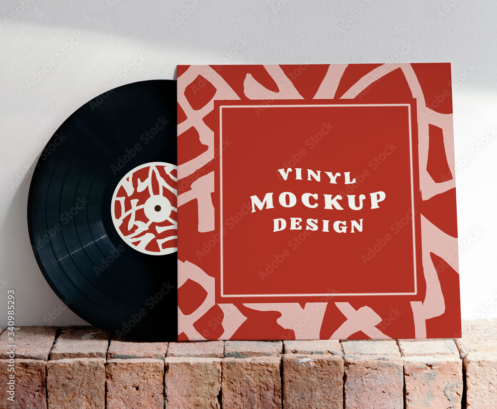 Vinyl record album mockup