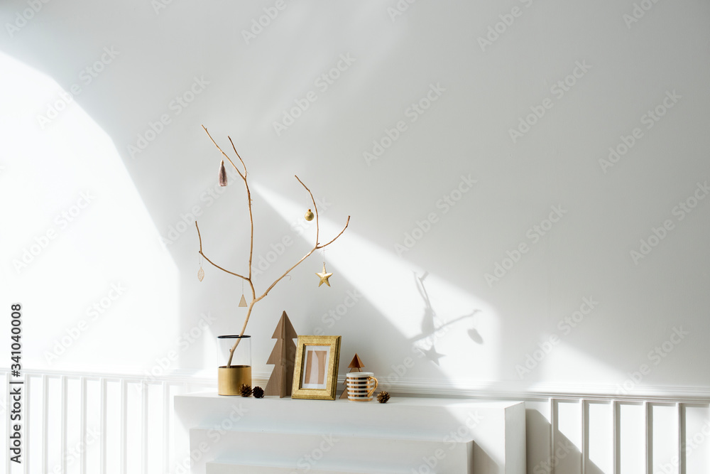 Minimal Christmas interior decoration