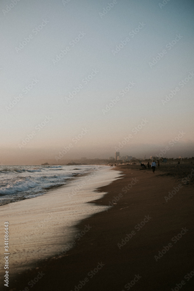 Waves washing up at Manhattan Beach