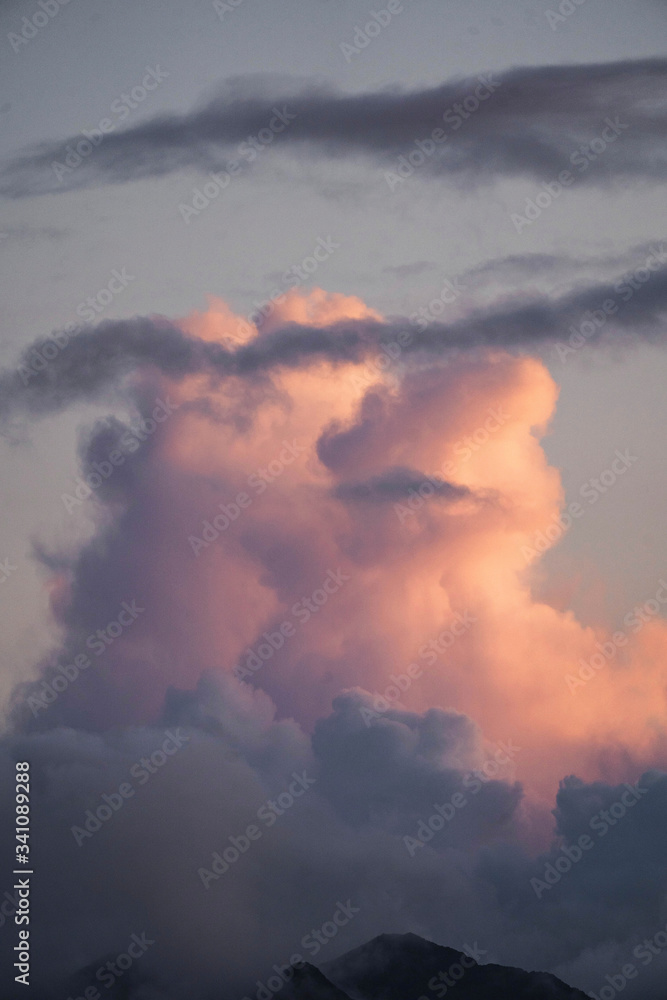 Pink clouds background