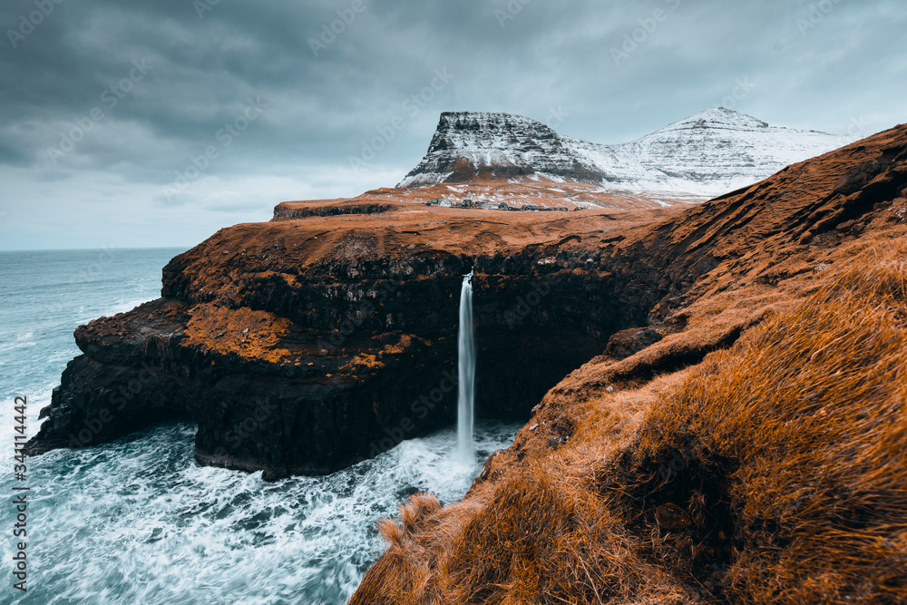 Múlafossur Waterfall on Faroe Islands