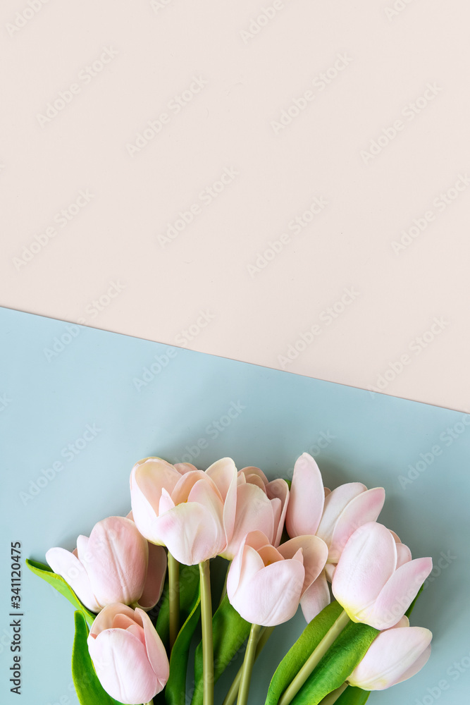 Tulips arrangement with copy space