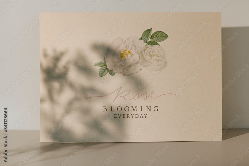 Invitation card with rose illustration