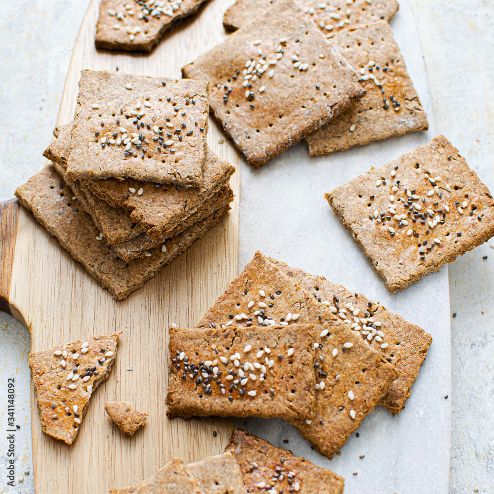 Homemade rye crackers