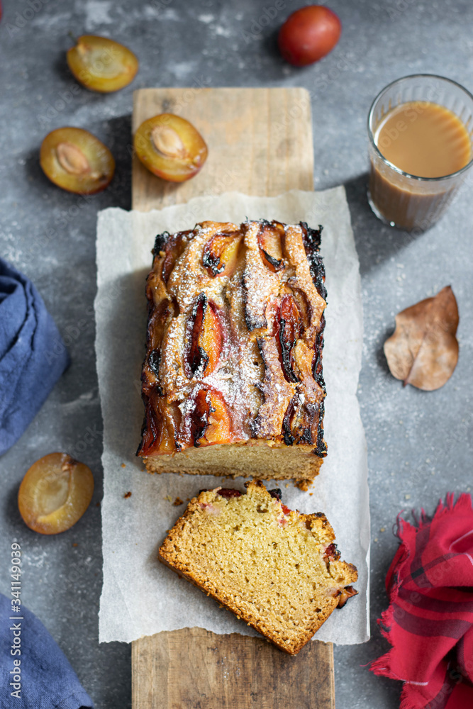 Homemade plum cake