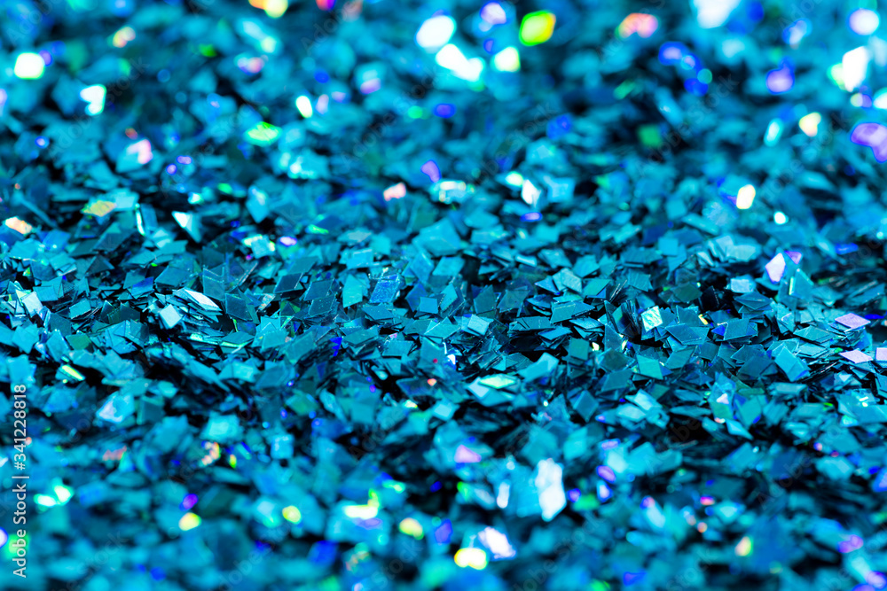 Shiny blue glitter textured background