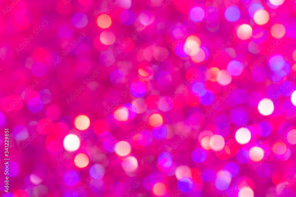 Abstract blurred pink bokeh lights background