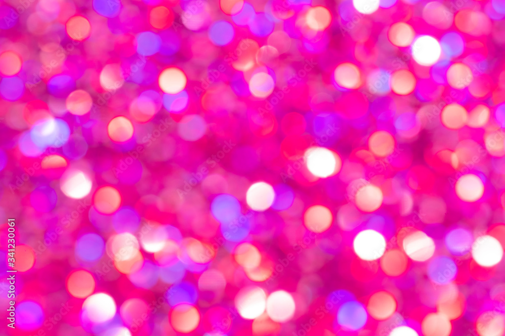 Abstract blurred pink bokeh lights background