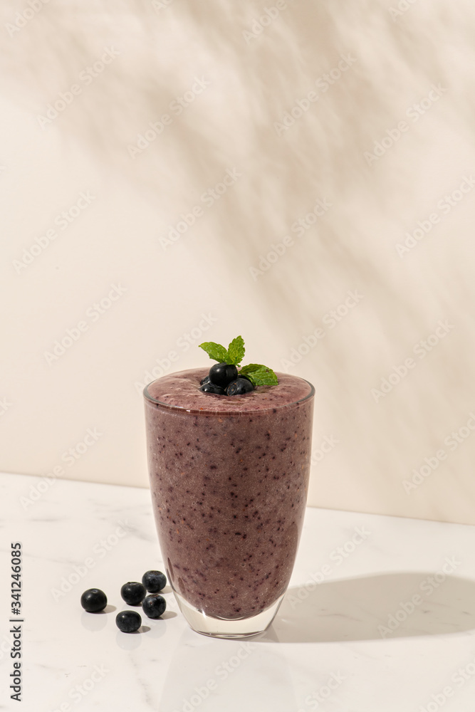 Fresh blueberry and acai smoothie