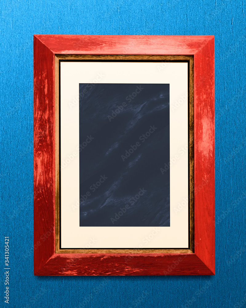 Red blank frame mockup