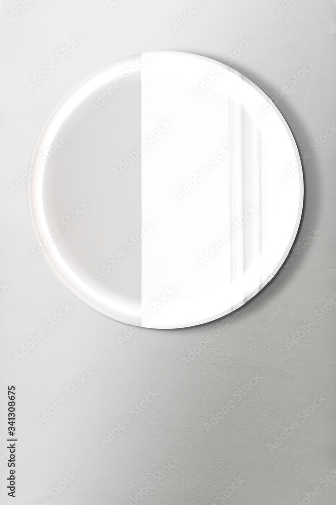 Round mirror on the wall psd