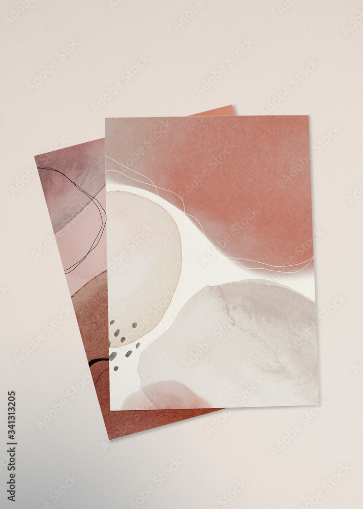 Two pastel cards psd